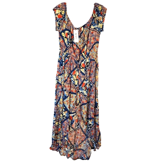 High Low Maxi Romper Dress with Shorts - Picture 3 of 4